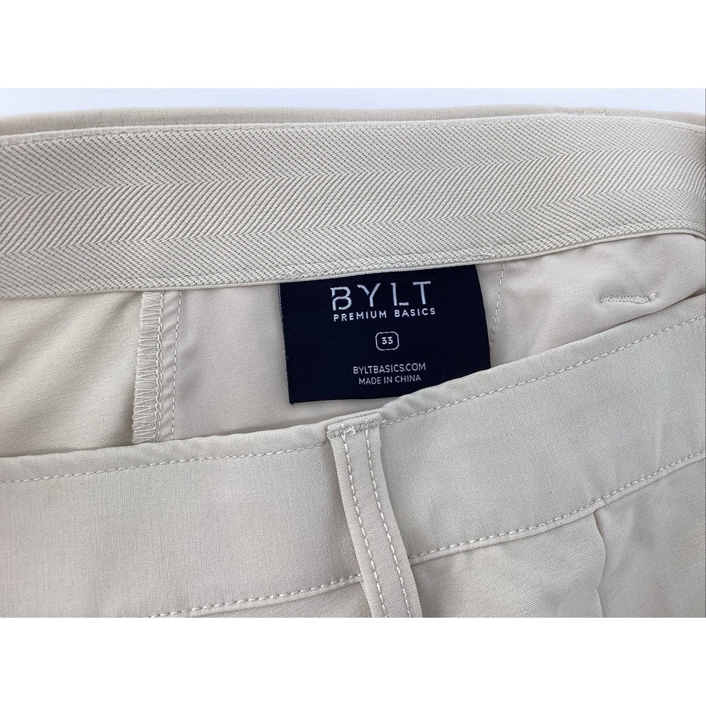 BYLT Premium Basics Everyday Shorts Mens Golf Bone Off-White Size 33 - Picture 3 of 8
